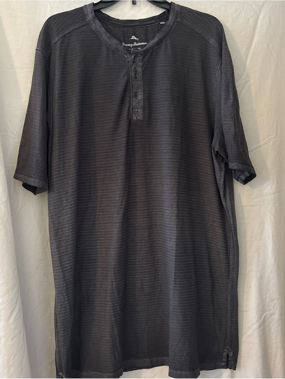 Tommy Bahama Men's Dark Charcoal Short-Sleeve Henley